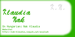 klaudia nak business card